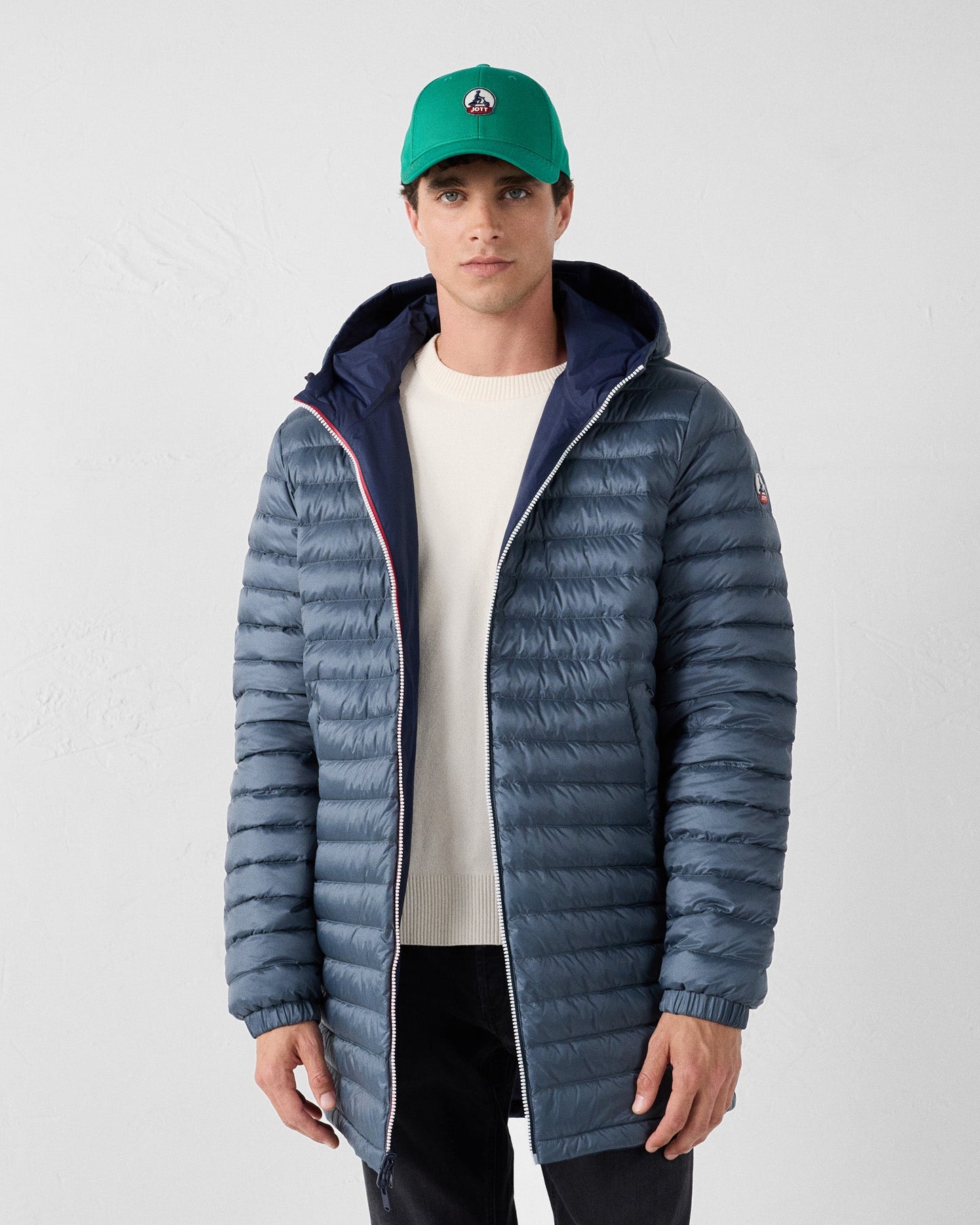 Doudoune longue réversible Marine/Bluestone Assen