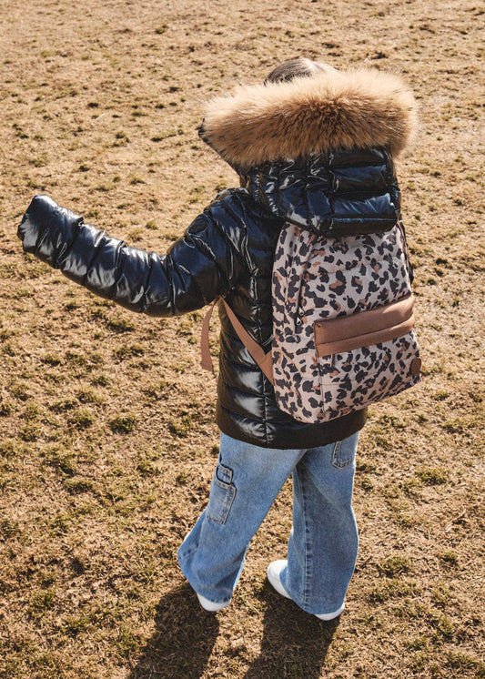 Sac à dos Leopard beige Pupil print