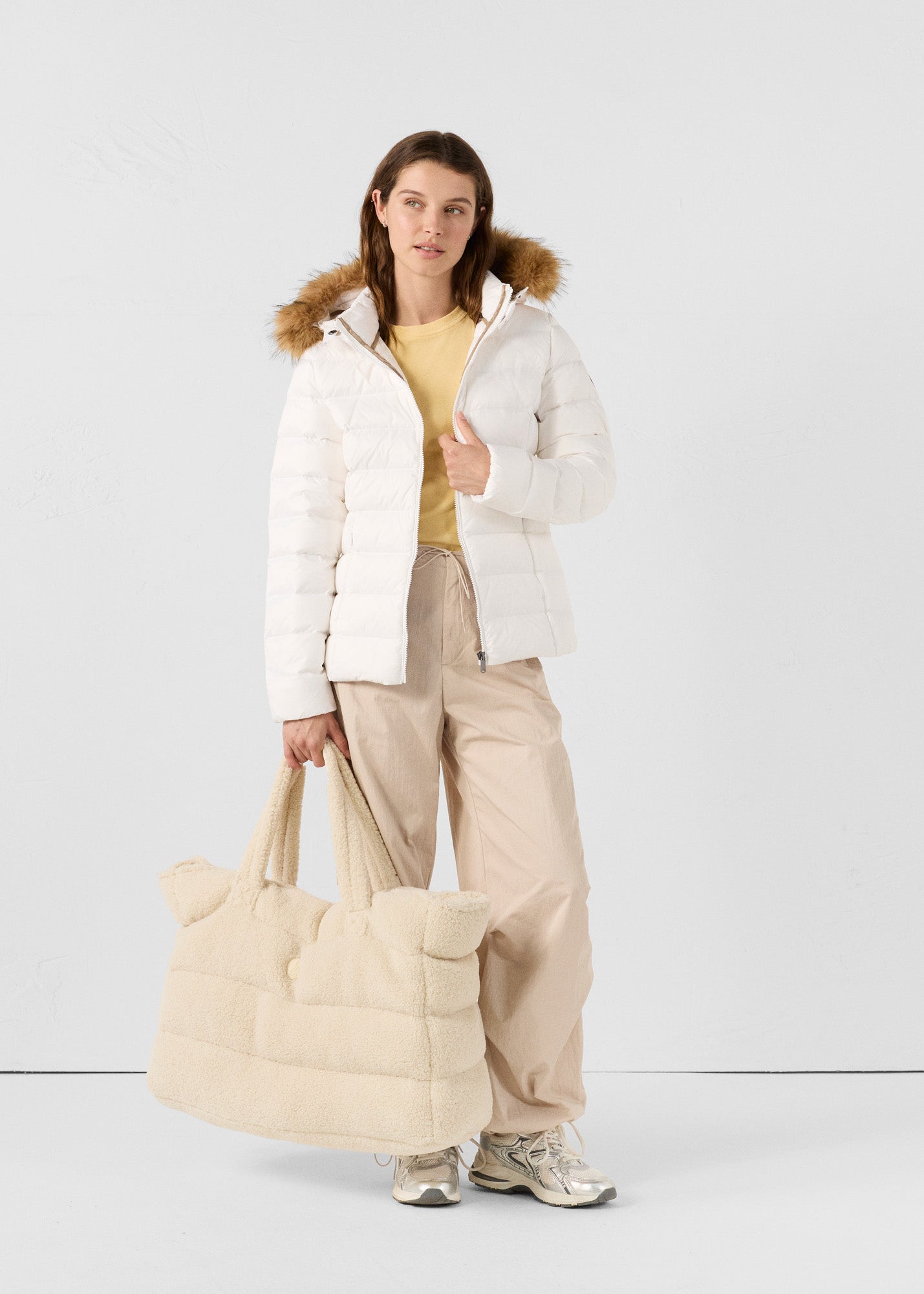 Maxi totebag Naturel Leina sherpa