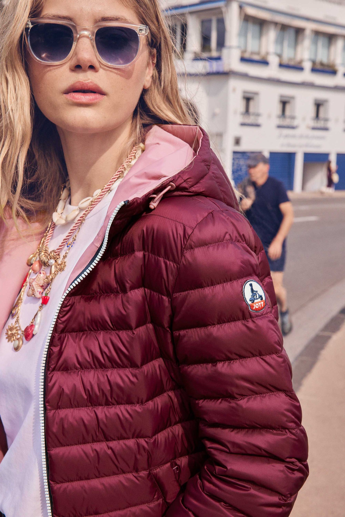 Doudoune réversible Rose antique/cerise noire Bergame