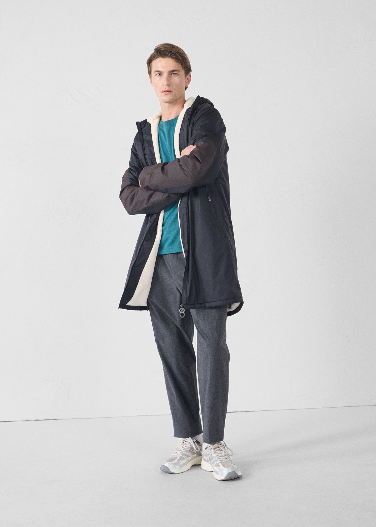 Imperméable sherpa long Noir Hallin sherpa