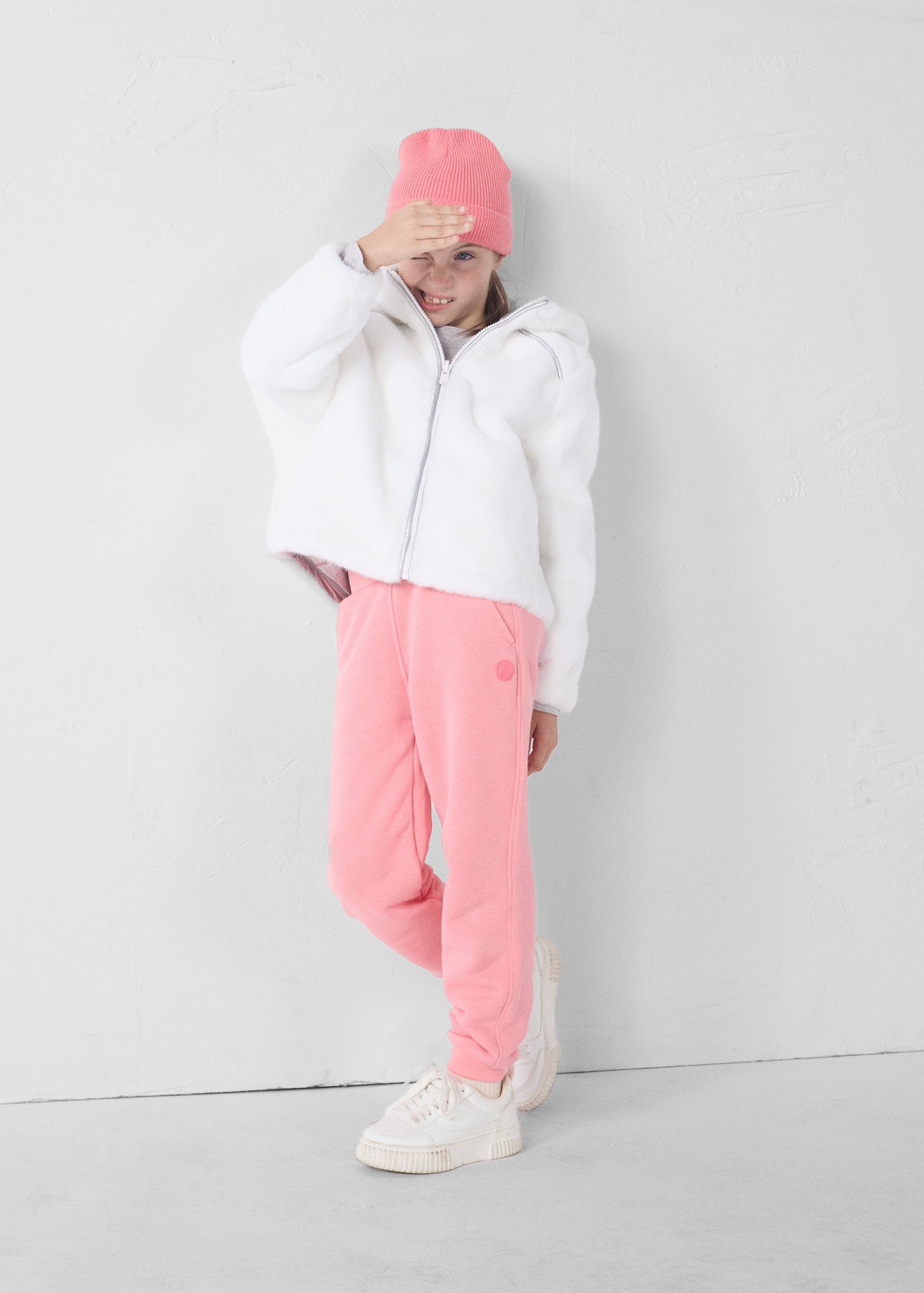 Doudoune enfant réversible fausse fourrure Blanc Brana