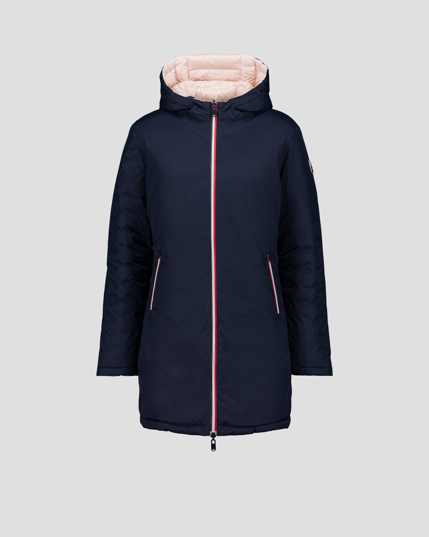 Doudoune longue réversible Marine/rose pétale Verone