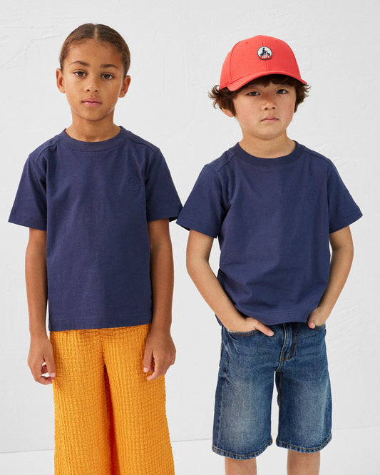 T-shirt col rond enfant en coton Marine Prado