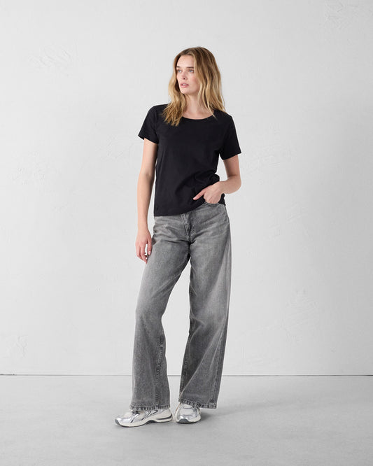 T-Shirt à col rond Noir Lucia