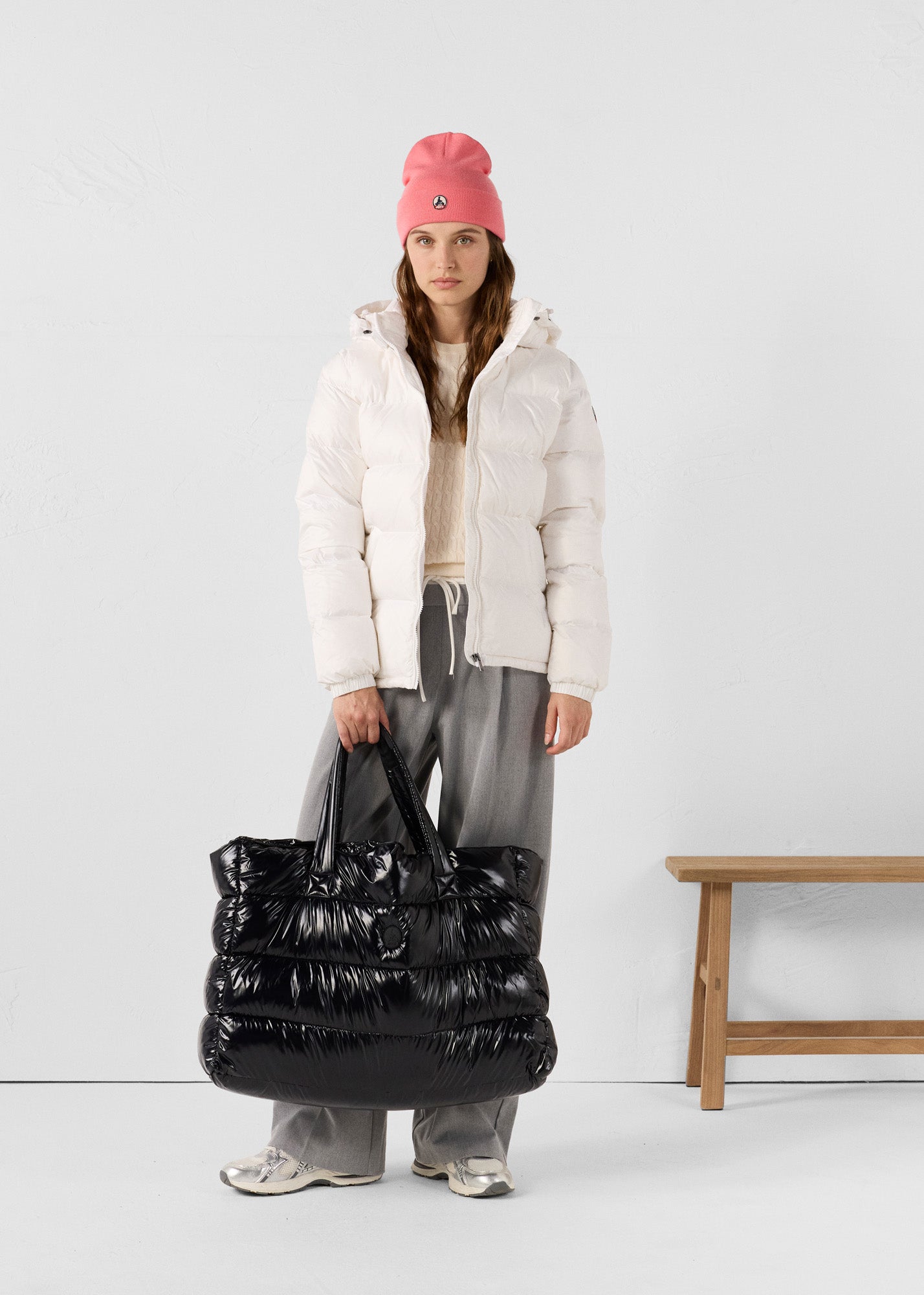 Maxi totebag laqué Noir Leina laquée