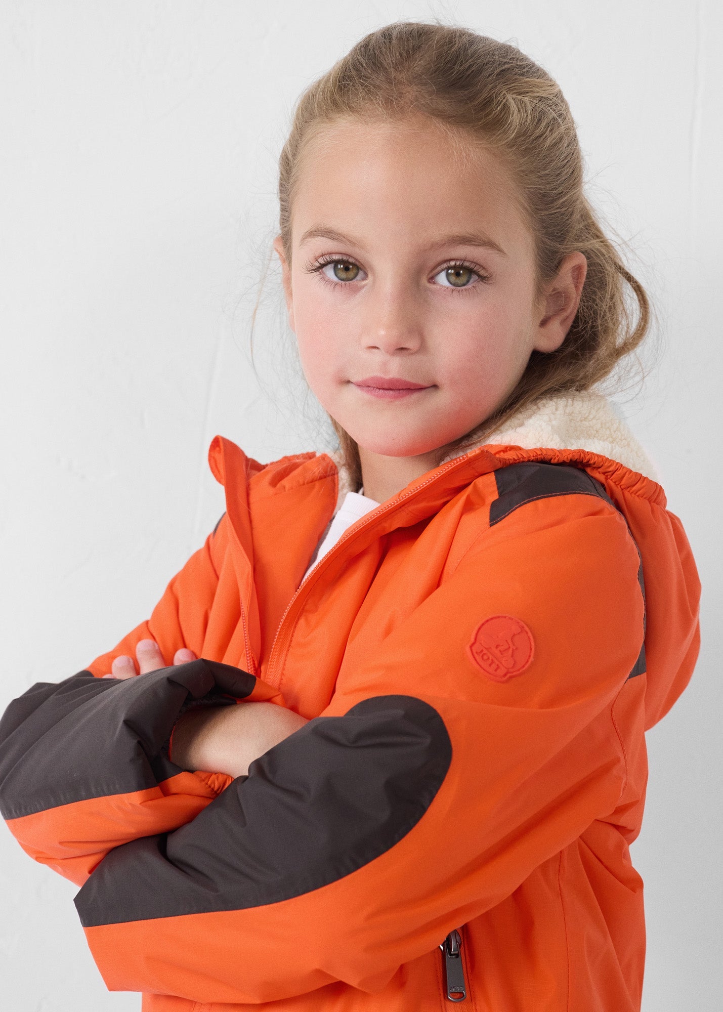 Imperméable enfant à capuche sherpa Rouge feu Lag sherpa