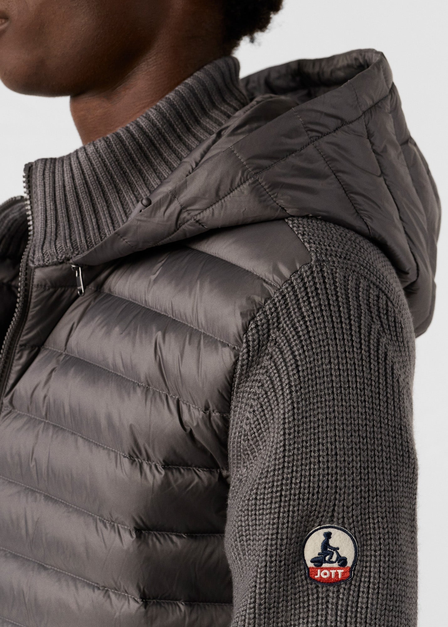 Doudoune bi-matière Anthracite Jumping