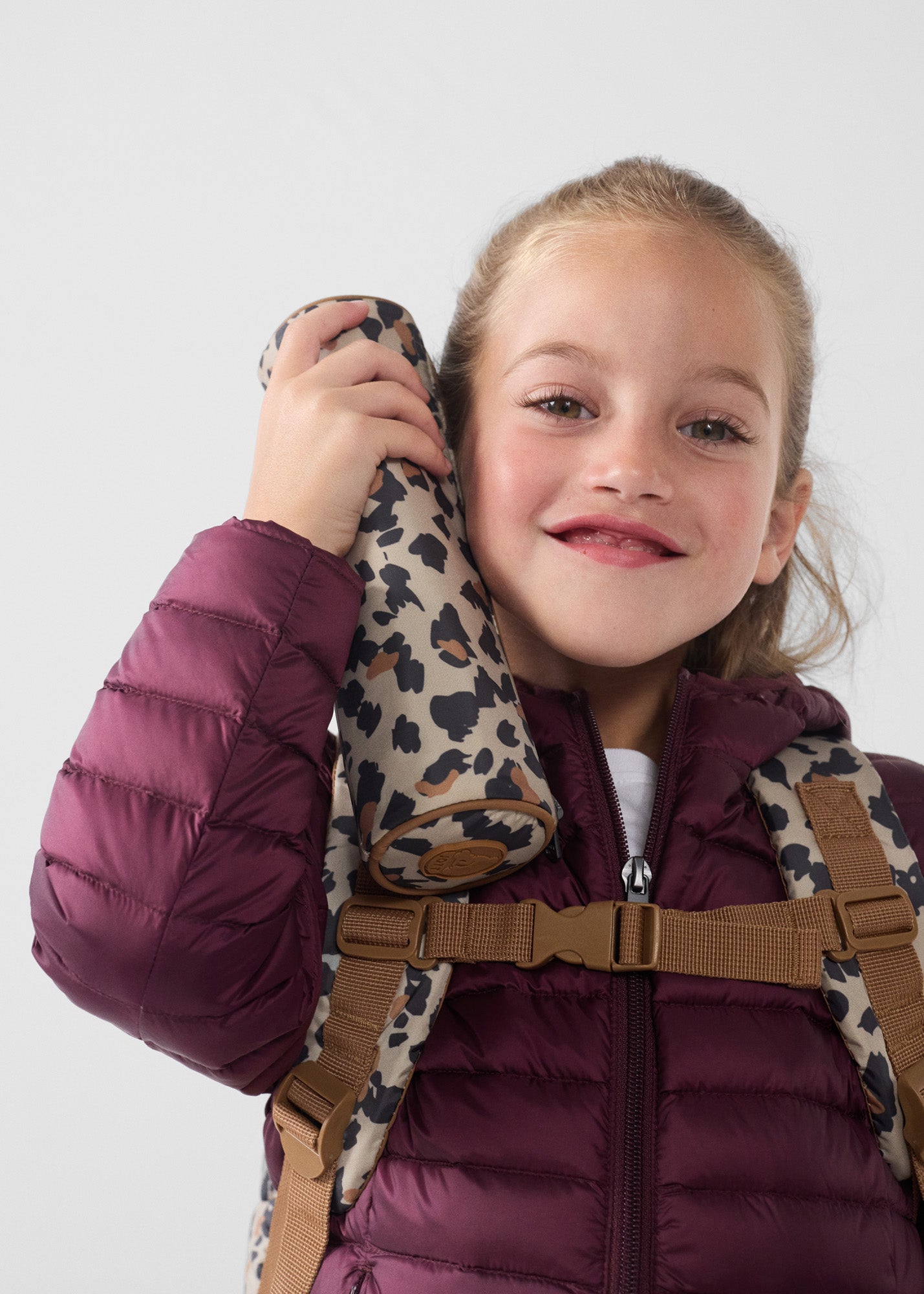 Sac à dos Leopard beige Pupil print