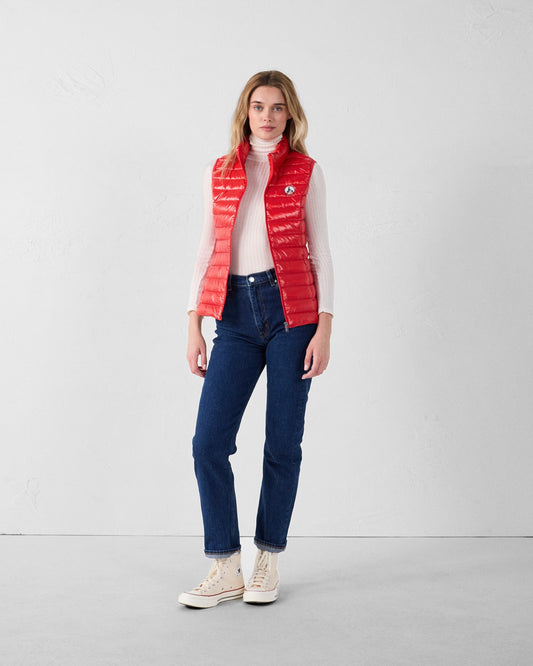 Doudoune légère sans manches Rouge carmin Seda shiny