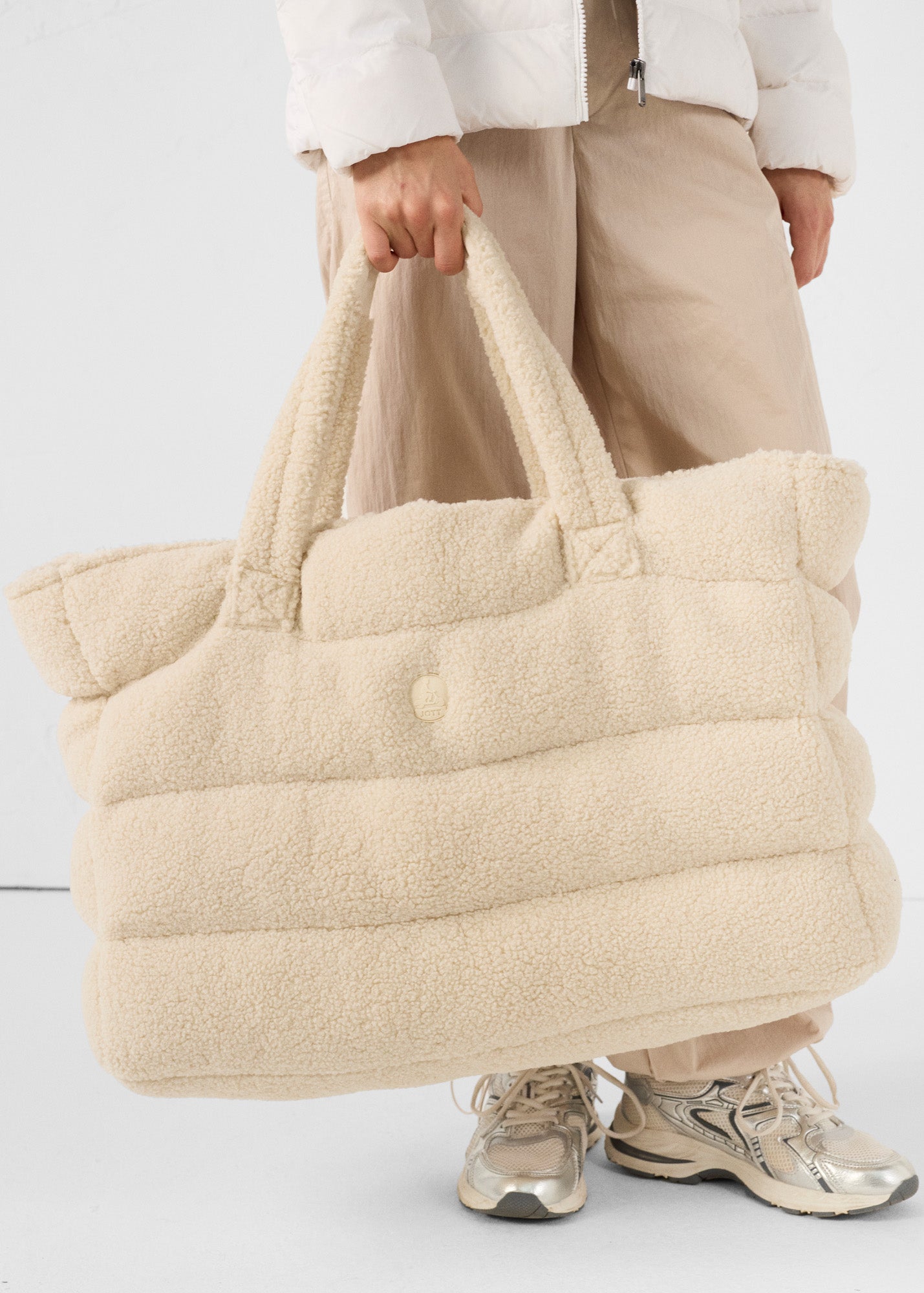 Maxi totebag Naturel Leina sherpa