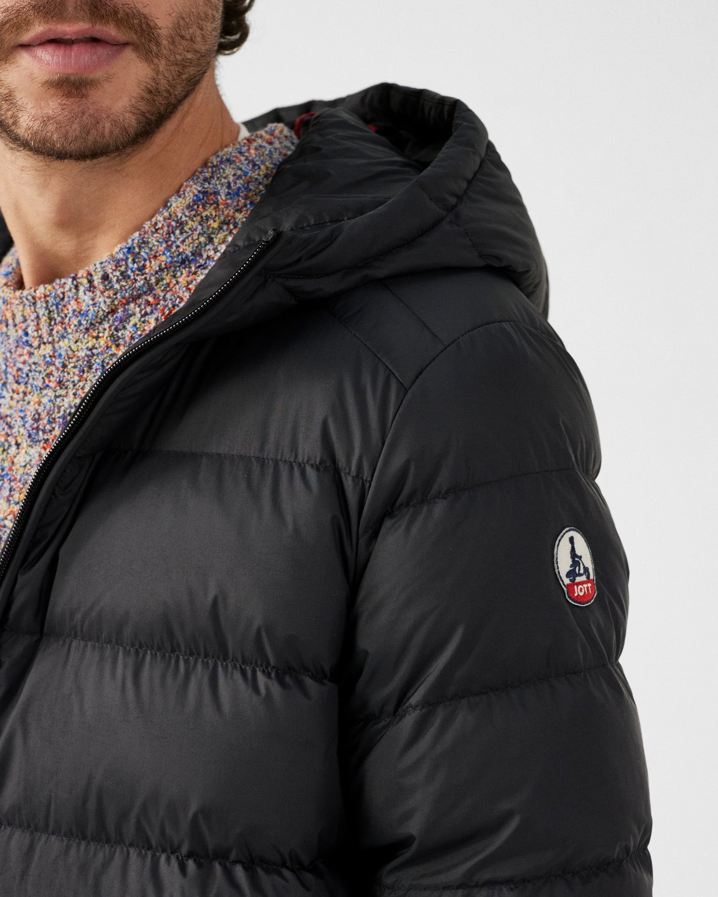 Doudoune droite à capuche Noir John