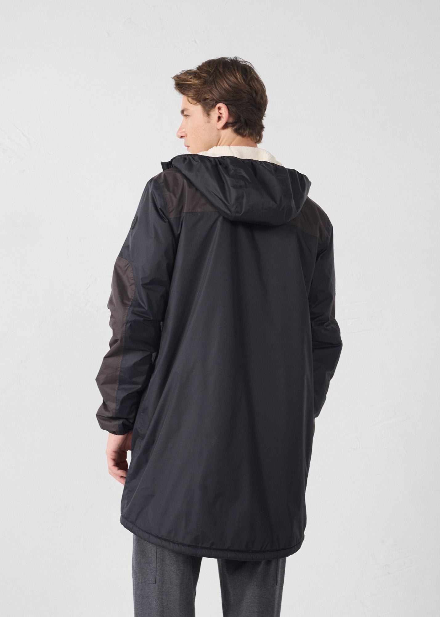 Imperméable sherpa long Noir Hallin sherpa