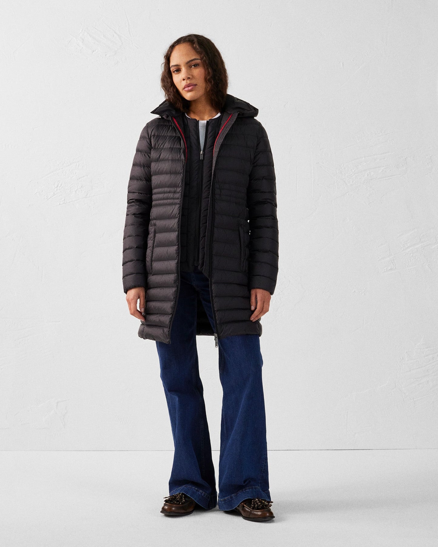 Doudoune longue à capuche Noir Vero 2.0