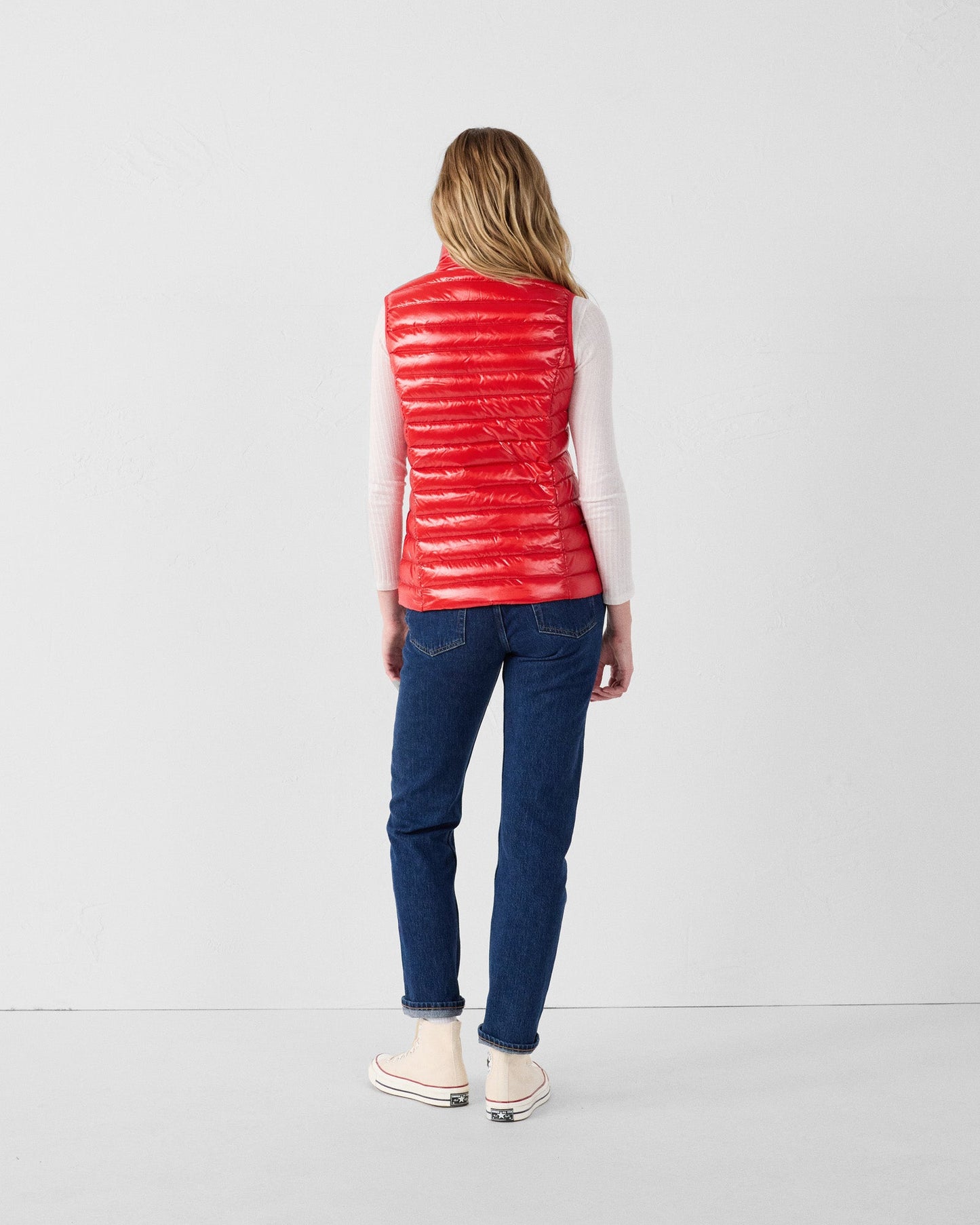 Doudoune légère sans manches Rouge carmin Seda shiny